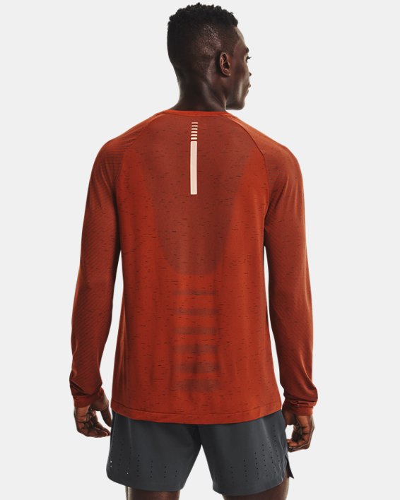 Men's UA Seamless Run Long Sleeve, Orange, pdpMainDesktop image number 0
